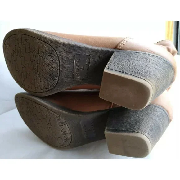 Rock & Candy Zigi Silas Womens Brown Vegan Zip Ankle Booties Heels Boots Sz 10 - Picture 6 of 9